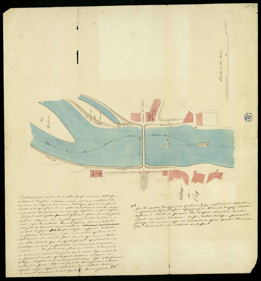 Plan pour le passage des cendres de Napoléon sur le pont du Pecq