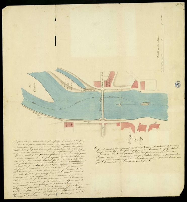 Plan pour le passage des cendres de Napoléon sur le pont du Pecq