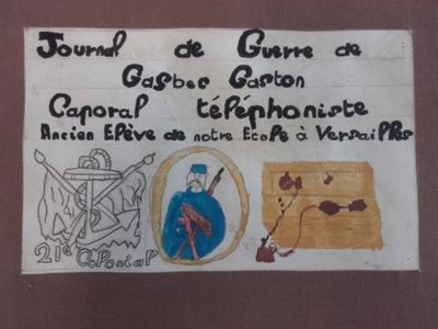 Carnet de guerre de Gaston Gasbec, école Tharaud, Versailles, page 1