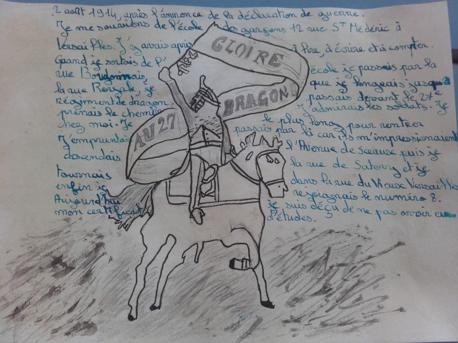 Carnet de guerre de Gaston Gasbec, école Tharaud, Versailles, page 2