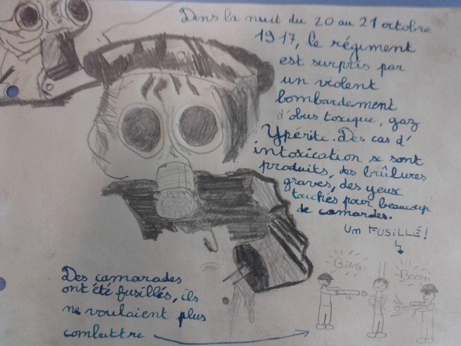 Carnet de guerre de Gaston Gasbec, école Tharaud, Versailles, page 44